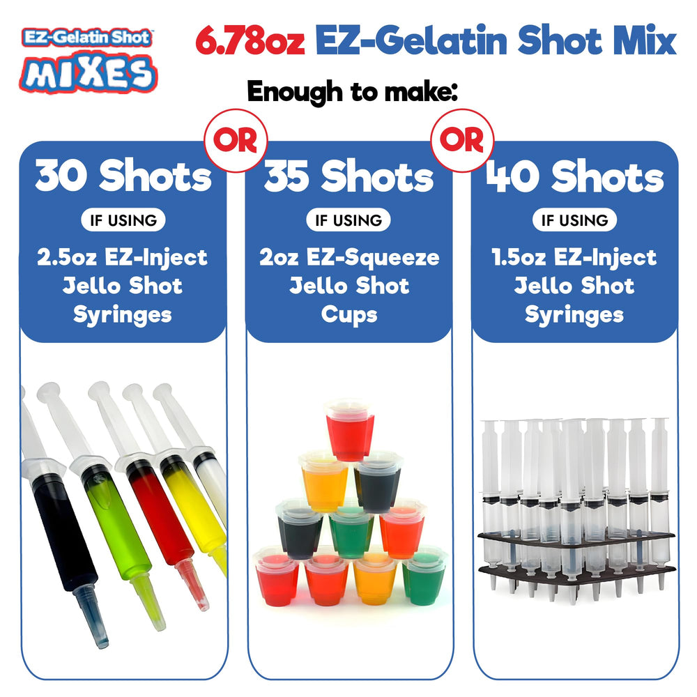 EZ-SQUEEZE party setup with glassware and decorations.
