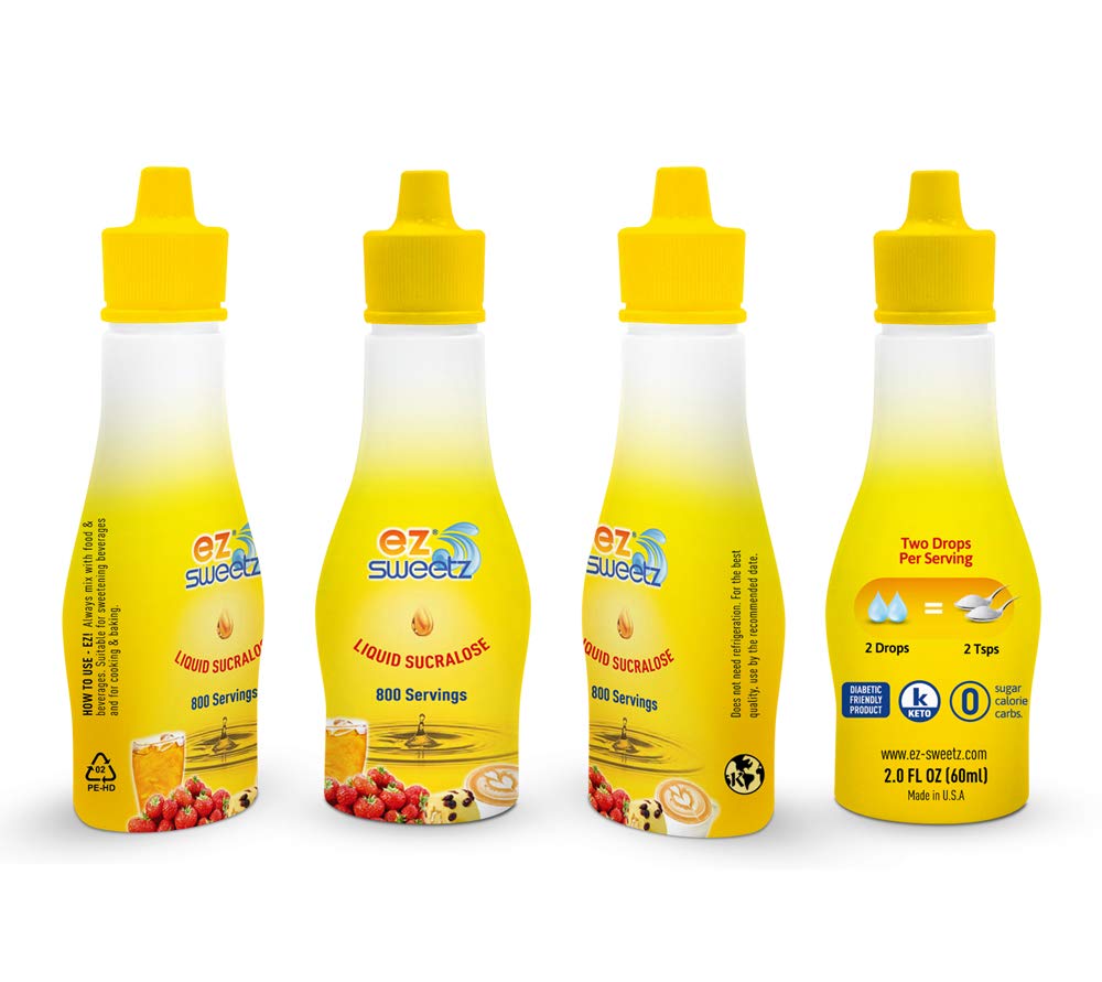 EZ-Sweetz bottle in kitchen suggesting family use.