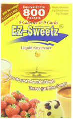 EZ-Sweetz label close-up emphasizing zero calories.