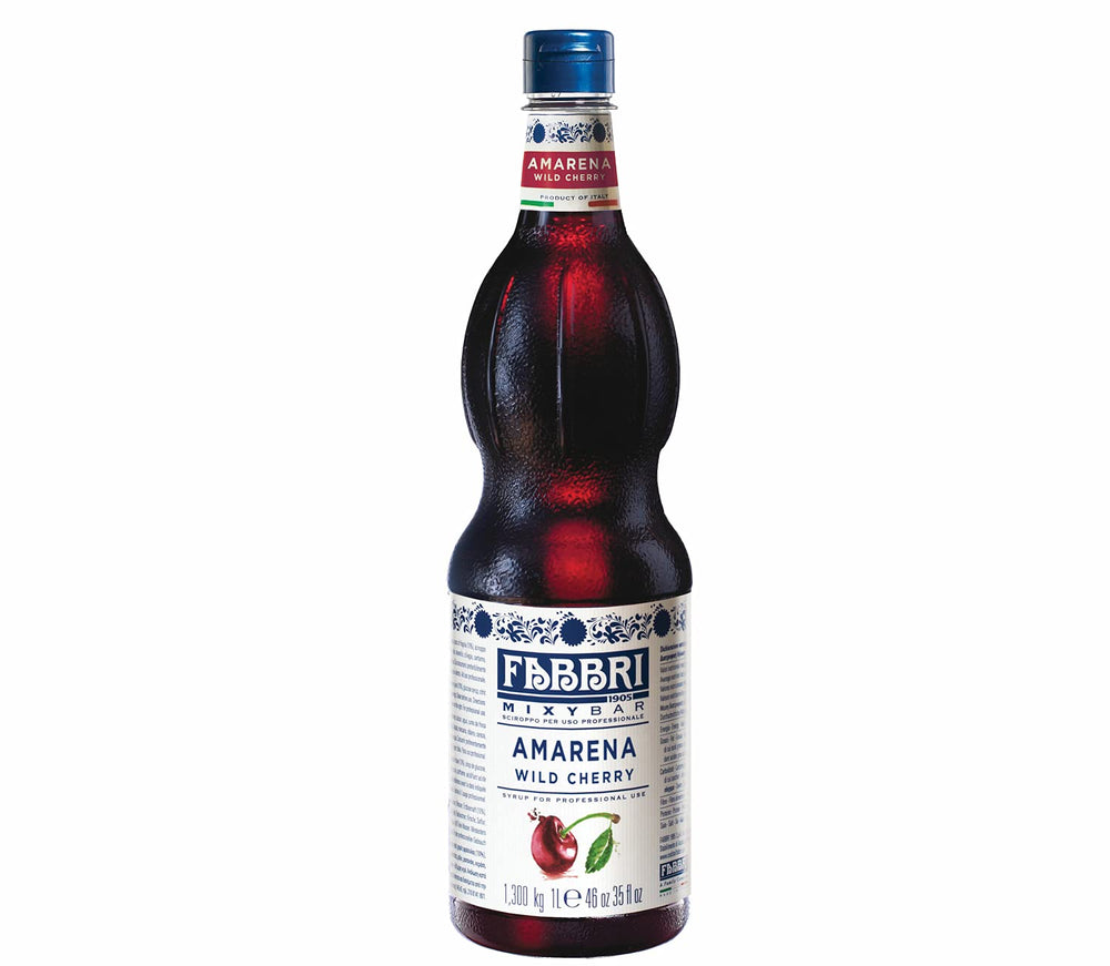 Fabbri Amarena Cherry syrup bottle ready for lattes and desserts.