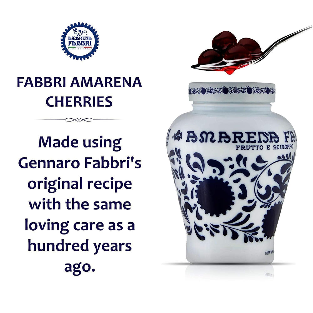Fabbri Amarena wild cherries as a dessert topping on ice cream.