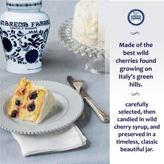 Fabbri Amarena Wild Cherries label closeup highlighting traditional recipe