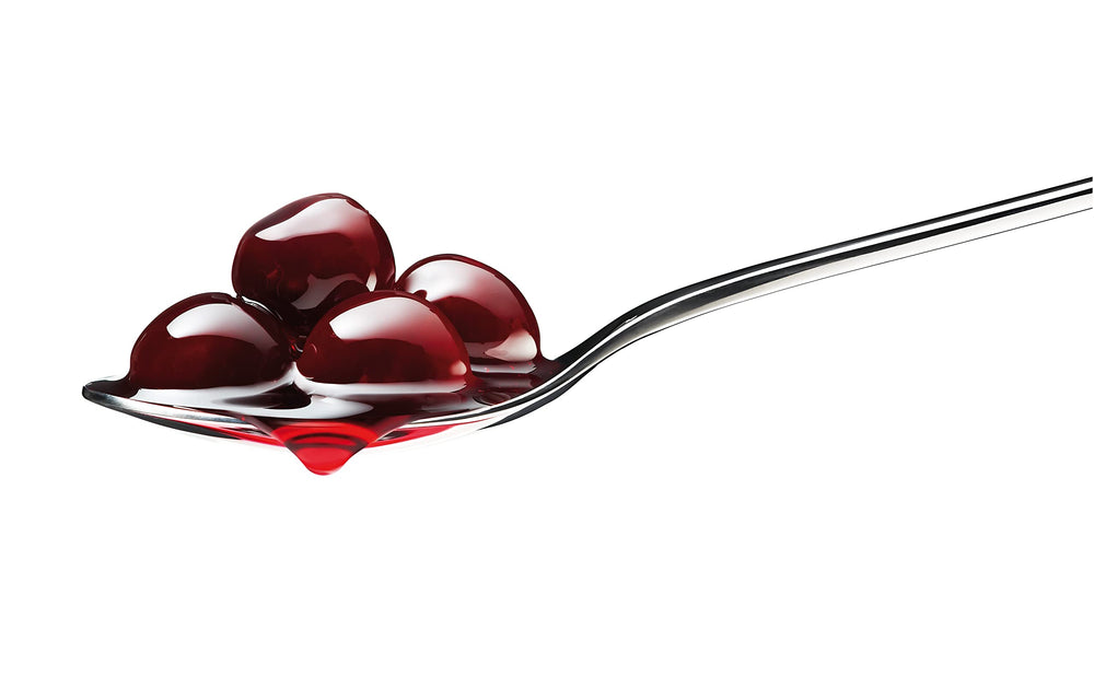 Fabbri Amarena wild cherries in syrup packaging with label.