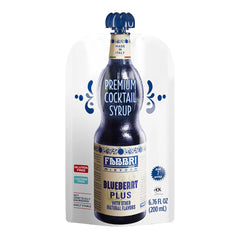 Fabbri Blueberry Syrup bottle for cocktails and desserts.