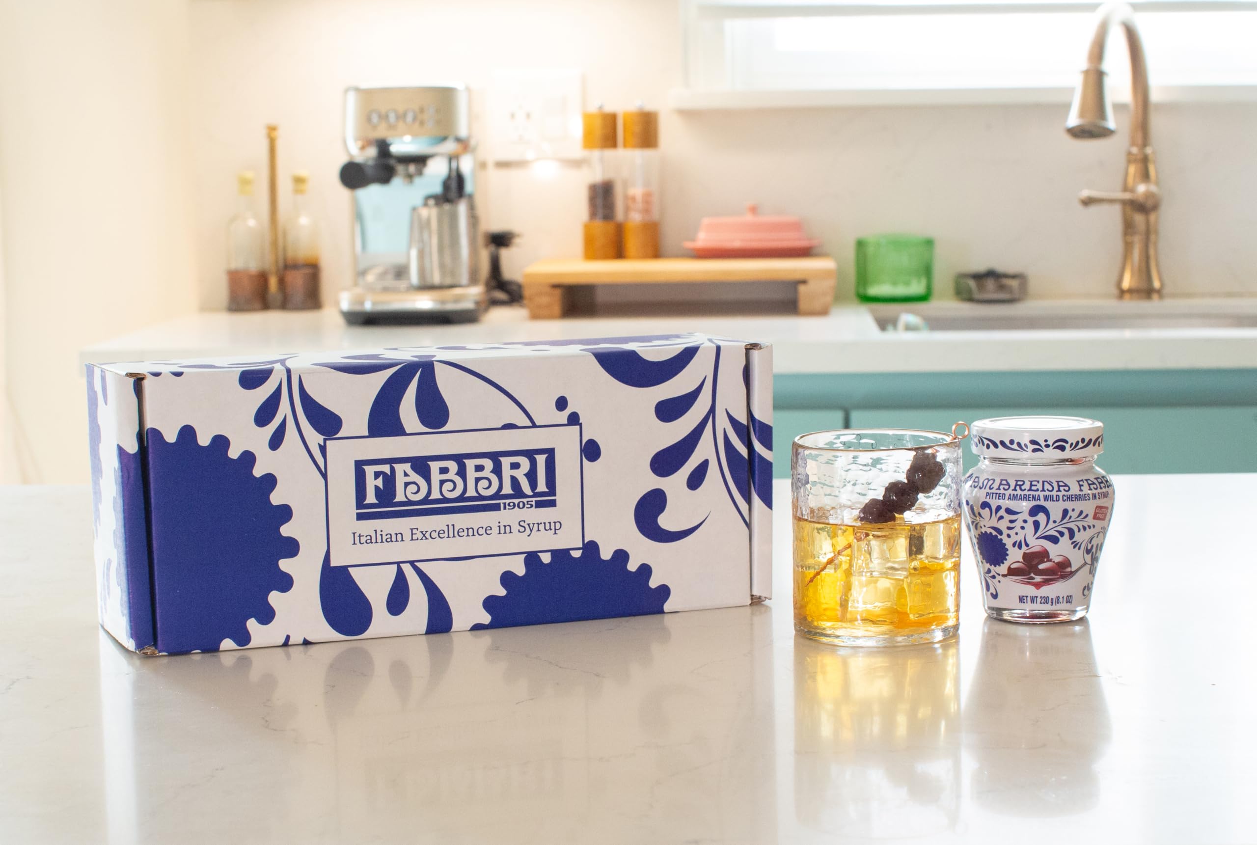 Versatile garnishes from Fabbri jars for cocktails and desserts.