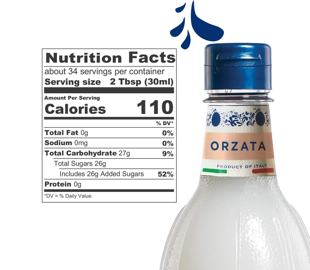 Italian-made Fabbri orgeat syrup enhances beverages with almond aroma.