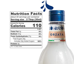 Italian-made Fabbri orgeat syrup enhances beverages with almond aroma.