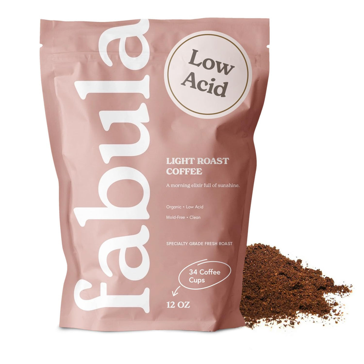 Fabula Light Roast coffee bag with fresh beans for a bright morning cup.