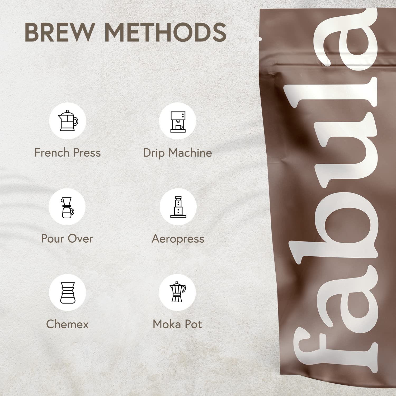 Fabula Low-Acid Coffee cup steaming, signaling easy digestion and comfort