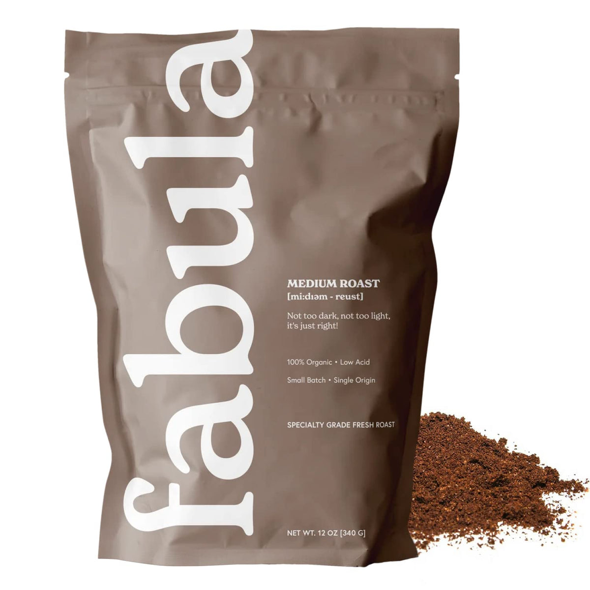 Fabula organic coffee ready for french press brew with smooth, low-acid notes.
