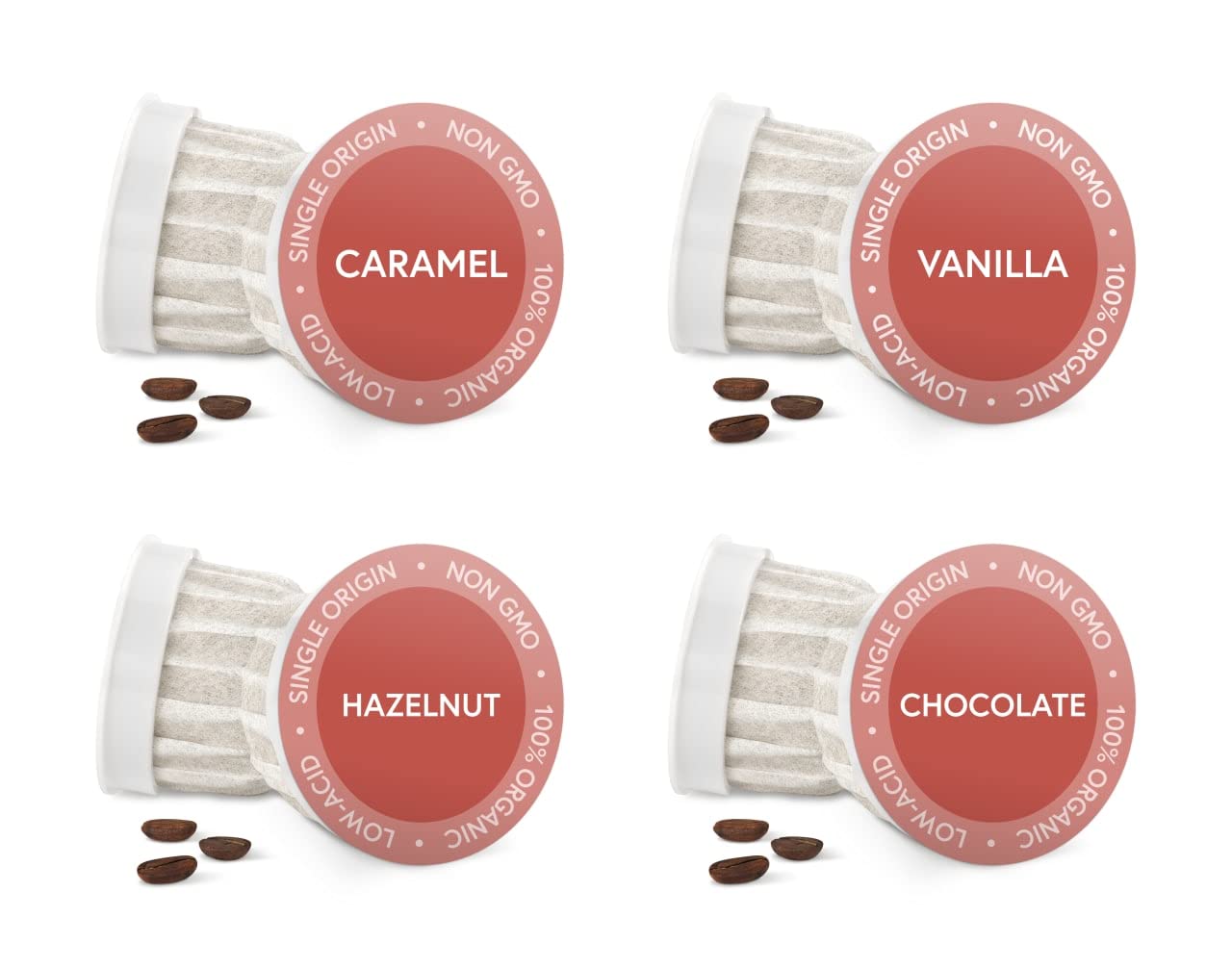 Fabula organic coffee pods flavored sampler pack—low acid, single origin for a smoother cup.