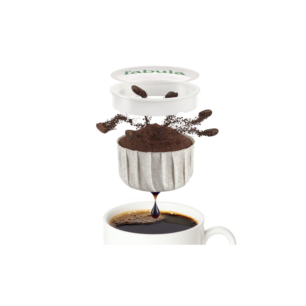 Fabula single-origin organic low-acid coffee promotes a smoother cup.