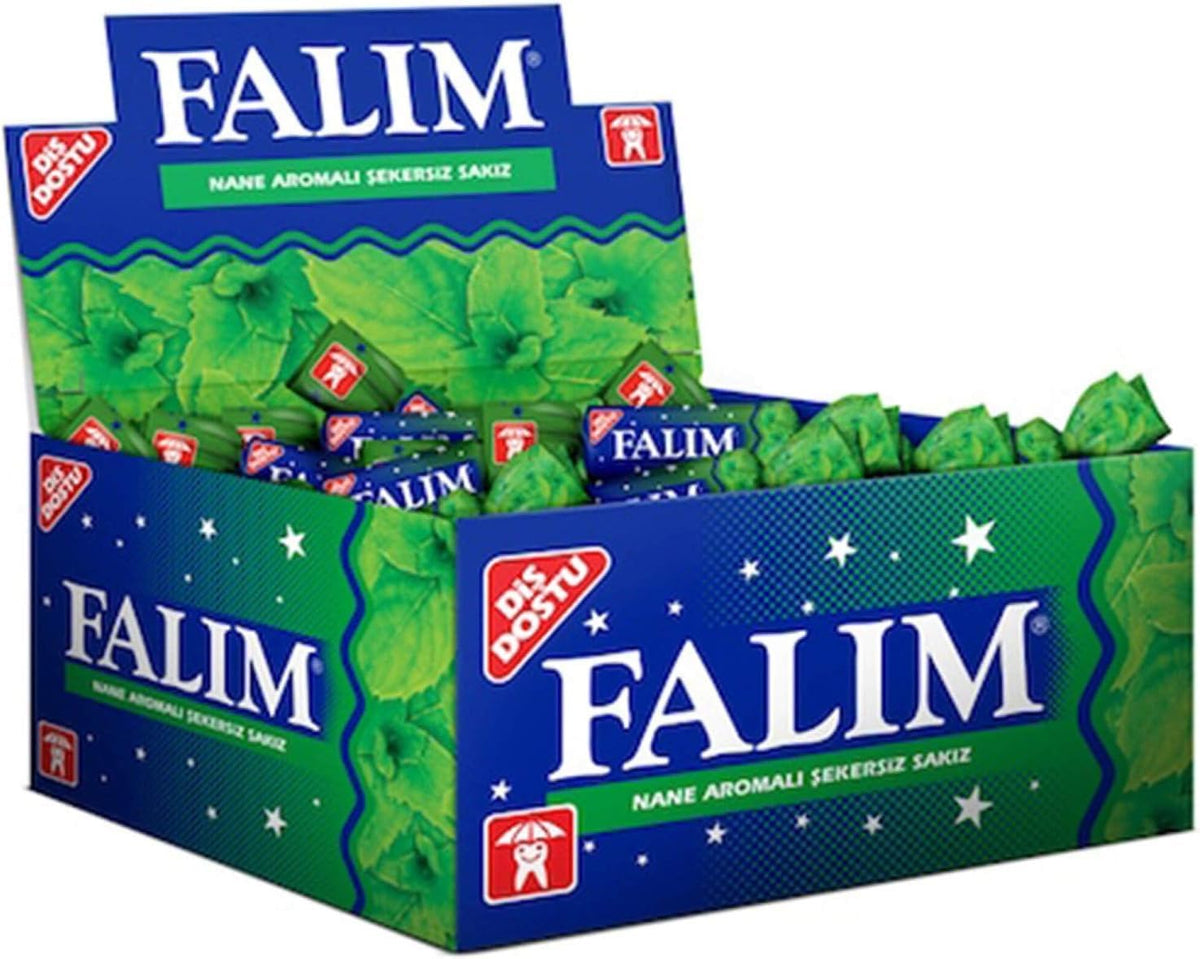 Falim Sugarless Mint Gum box with mint packaging for on-the-go freshness.