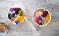 Serving bowl with milk illustrates a nourishing morning routine.