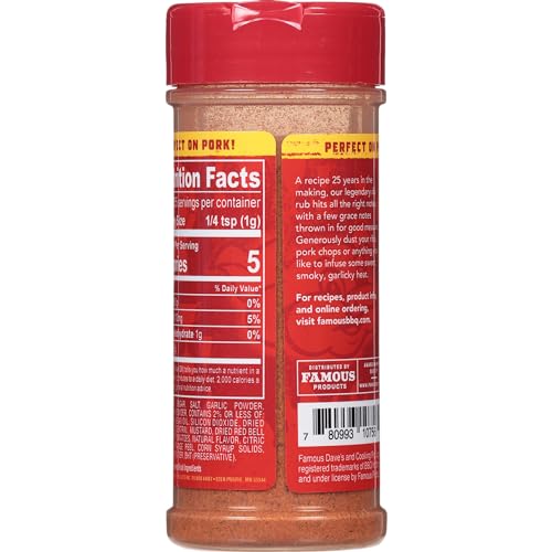 Famous Dave's Rib Rub seasoning application on meat for even coating.