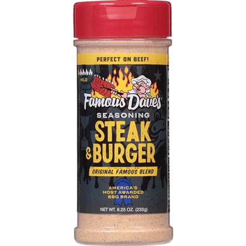 Burger patty seasoned with Famous Dave's for juicy taste