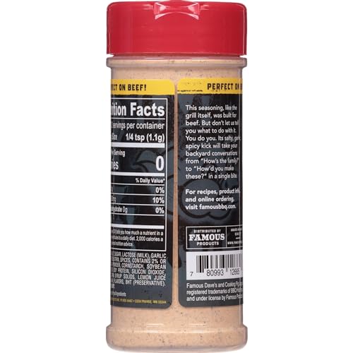 Ingredients list and natural flavors visible in Famous Dave's blend