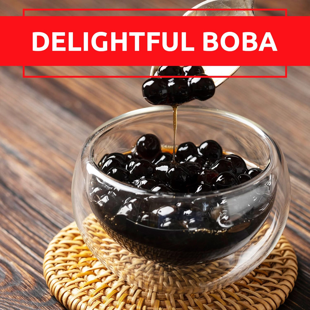 Fanale Brown Sugar Popping Boba Pearls juicy brown sugar filling bursting in beverage.