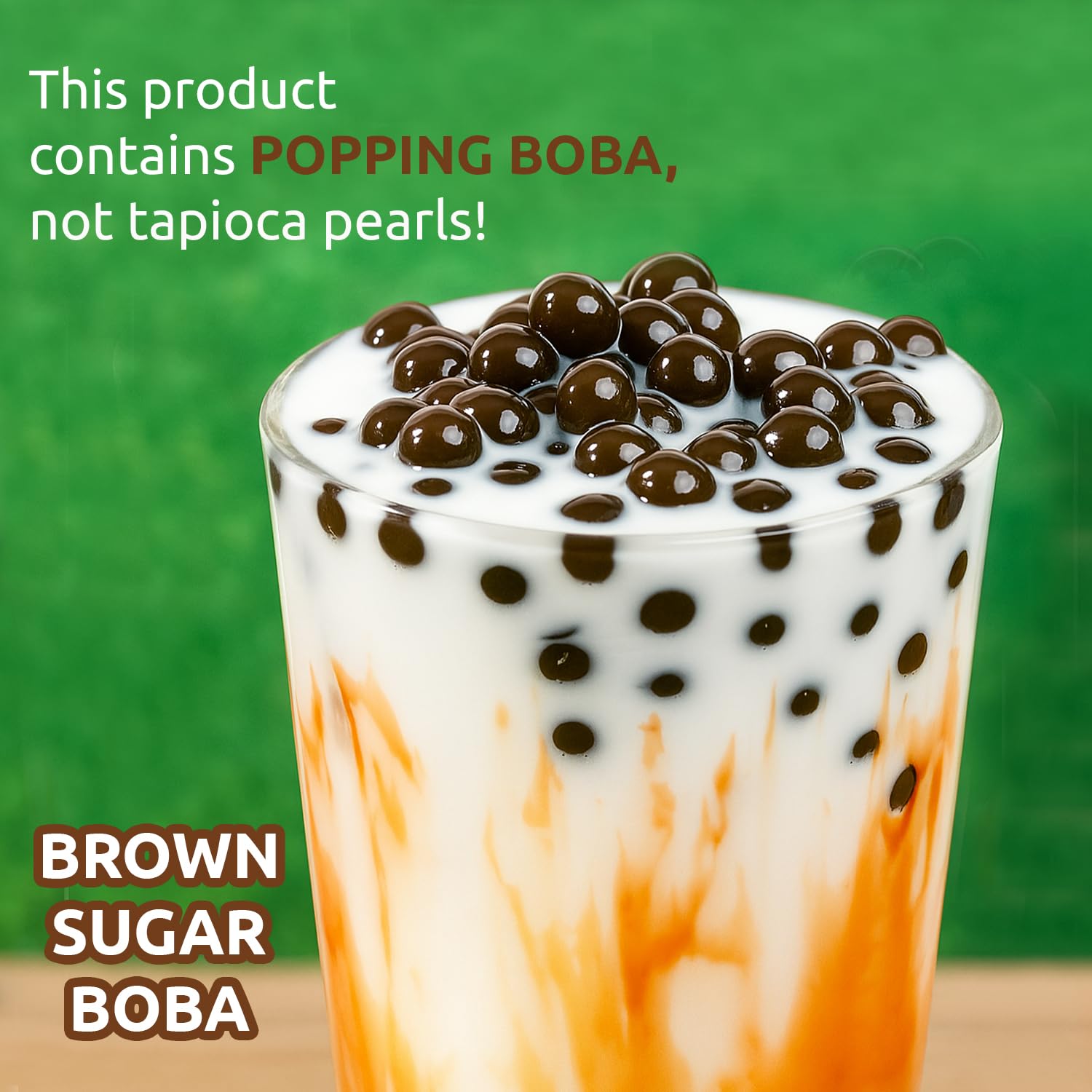 Fanale Brown Sugar Popping Boba Pearls ready-to-eat, no cooking required.