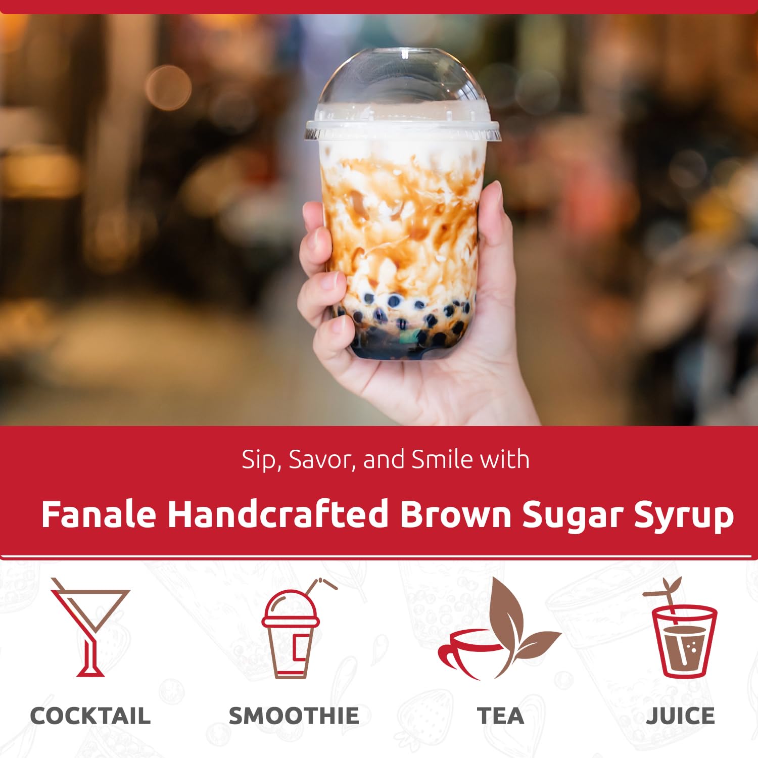 Fanale Brown Sugar Syrup added to coffee for caramel notes
