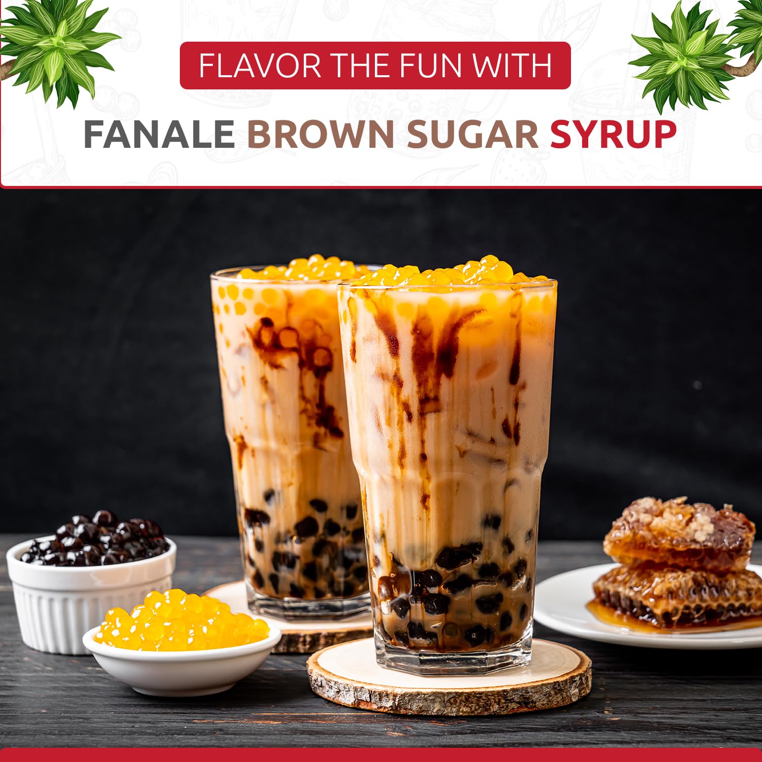 Fanale Brown Sugar Syrup drizzled over a milkshake