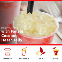 Fanale jelly topping on a dessert plate enhances tropical pudding visuals