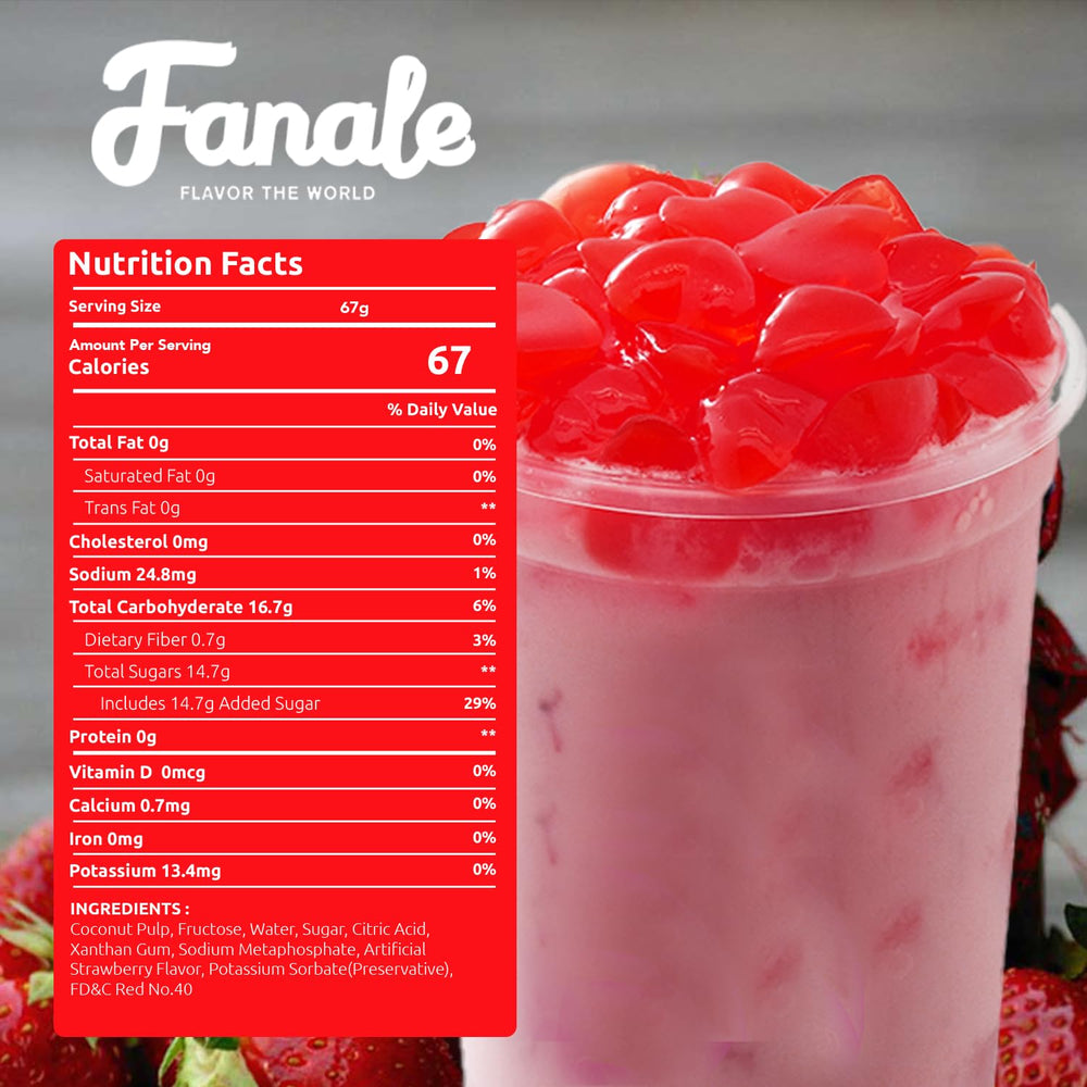 Fanale Coconut Jelly Topping star-shaped piece enhances drinks with a fun look