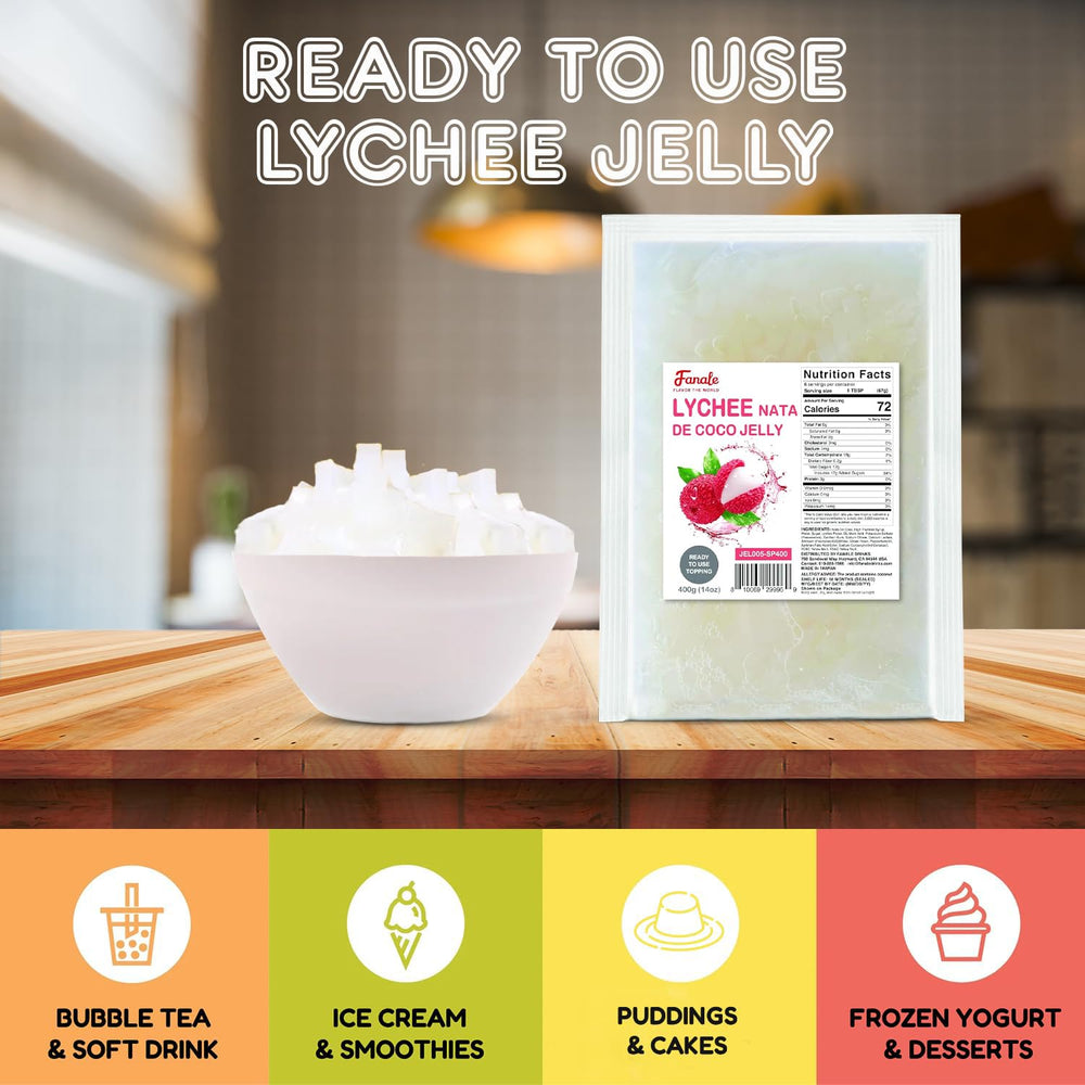 Fanale Coconut Jelly Topping strawberry flavor brightens desserts and drinks.
