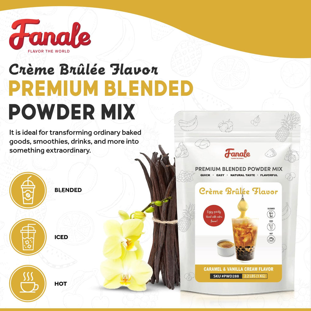 Fanale Creme Brulee resealable bag emphasizes freshness and convenient storage.