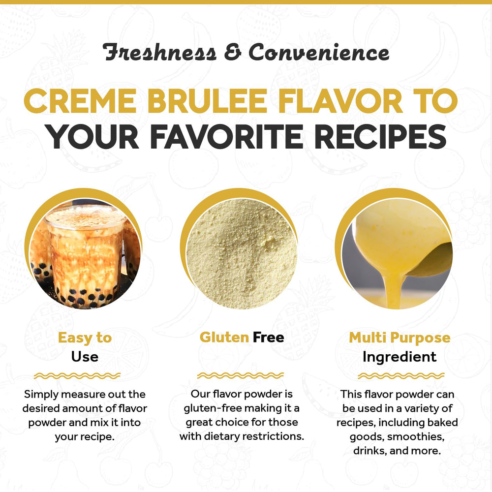 Fanale Creme Brulee smoothies image suggests versatile flavoring for drinks.