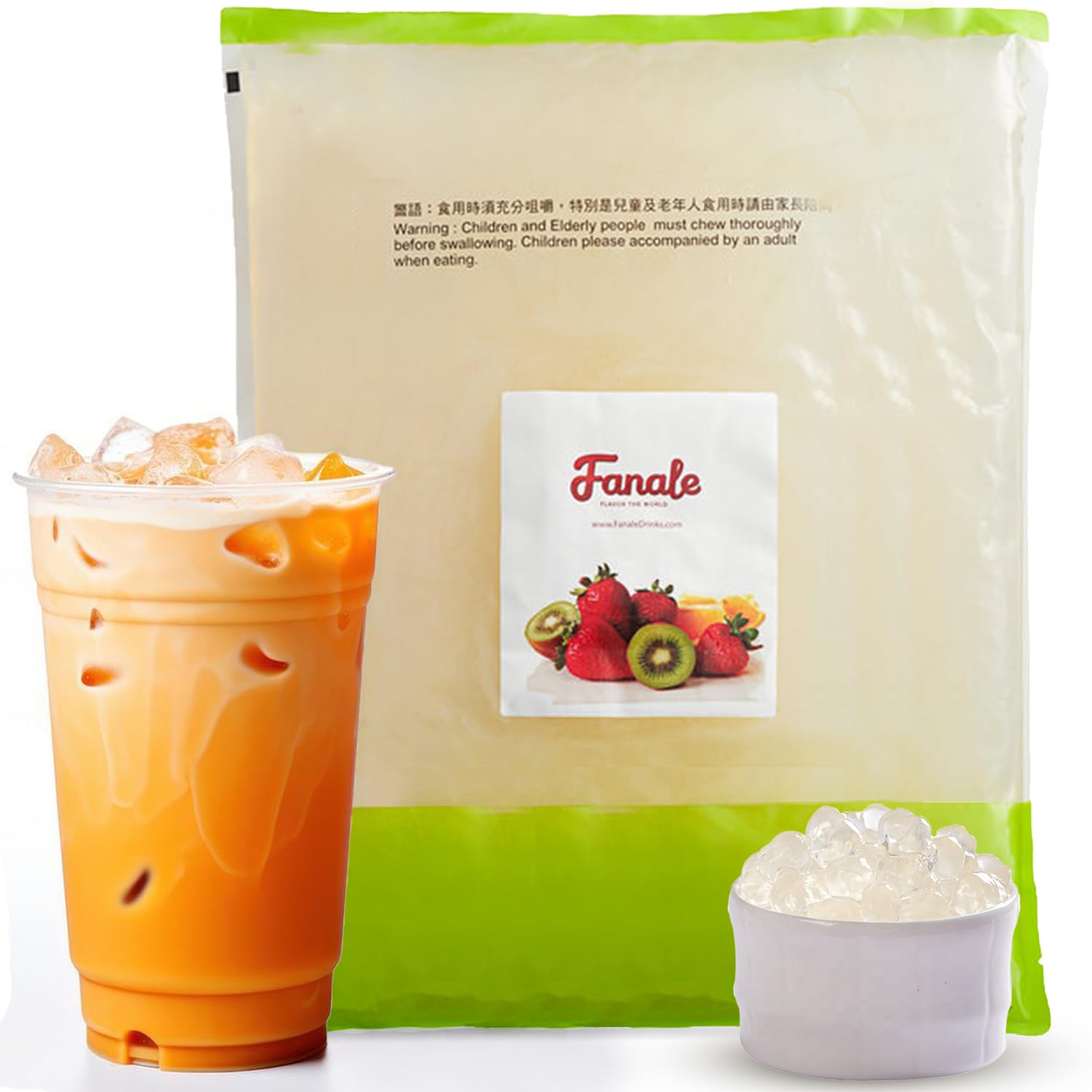Fanale Crystal Boba Jelly Ball ready to serve as a dessert topping with a soft chew.