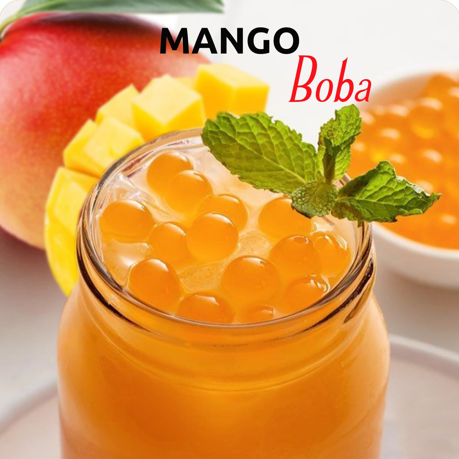 Fanale Mango Popping Boba Pearls vegan and gluten-free topping option.