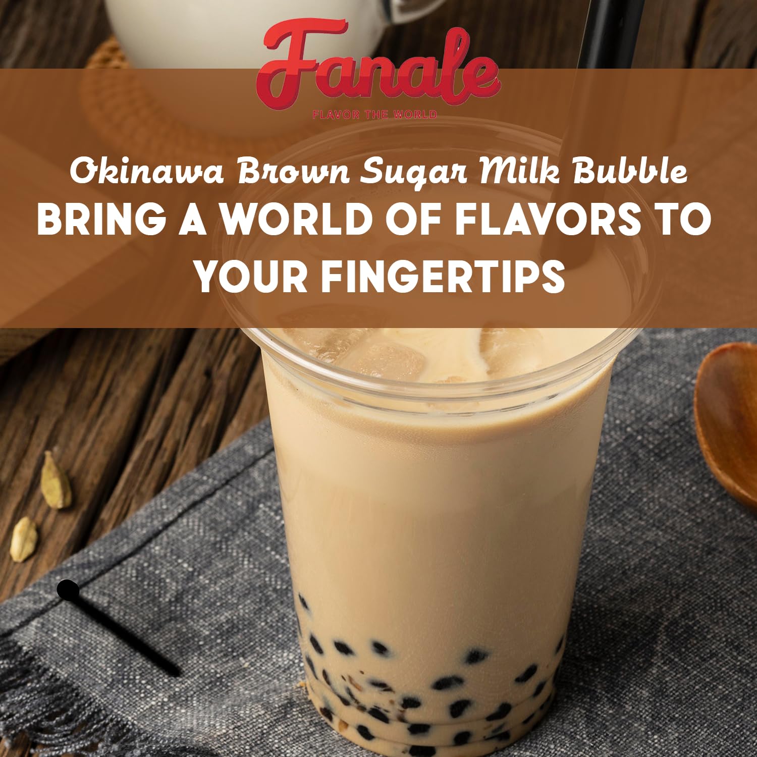 Measuring spoon with Fanale powder demonstrates easy portioning.