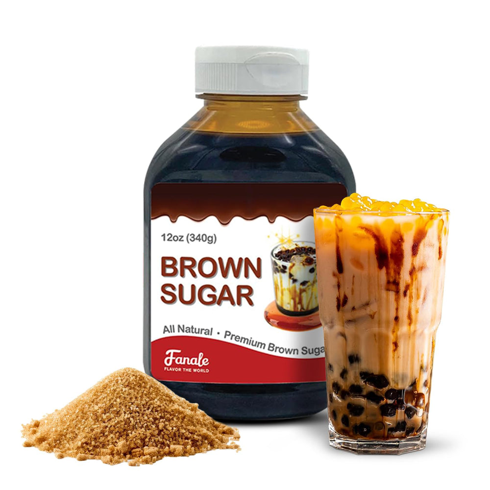 Fanale Premium Brown Sugar Syrup bottle for authentic flavor in bubble tea