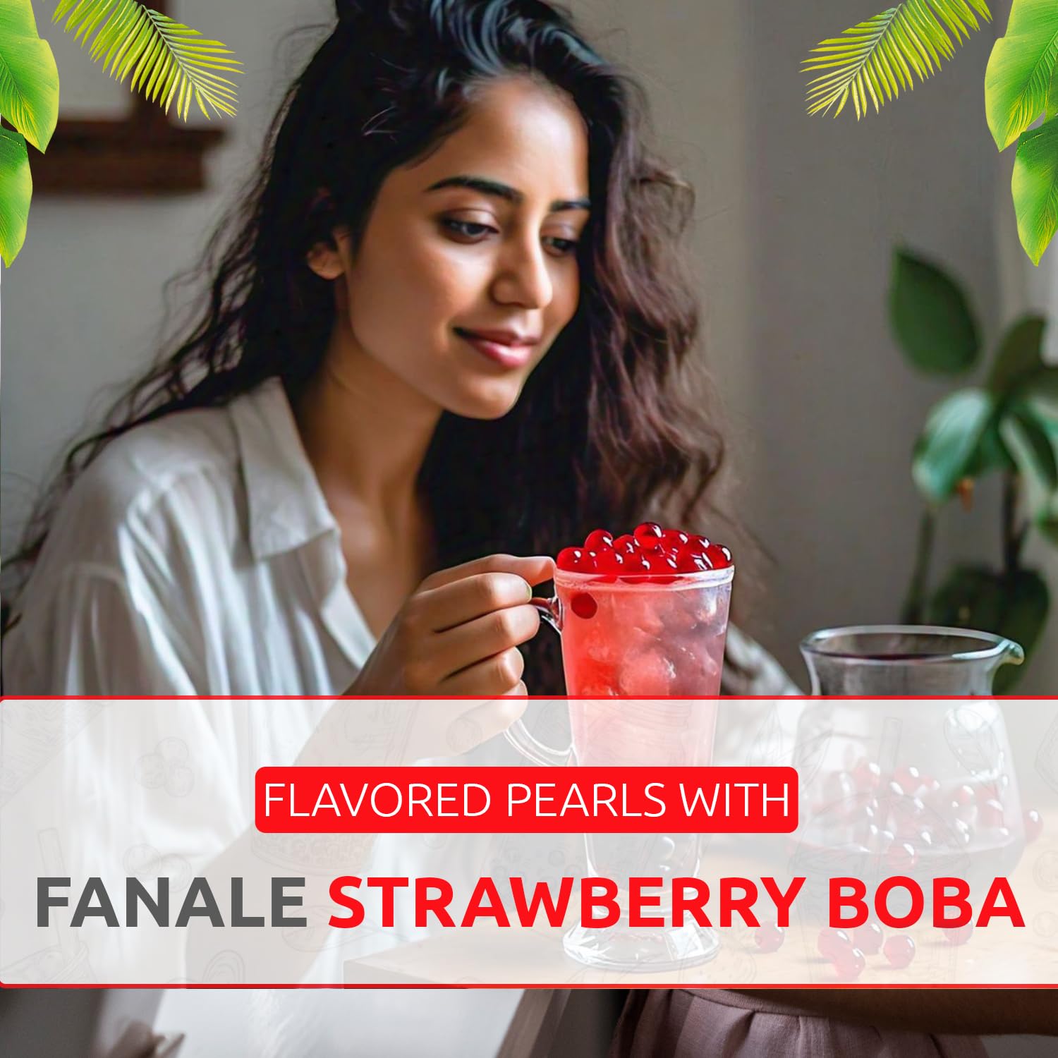 Fanale Boba Pearls texture close-up with clear gummy skin.