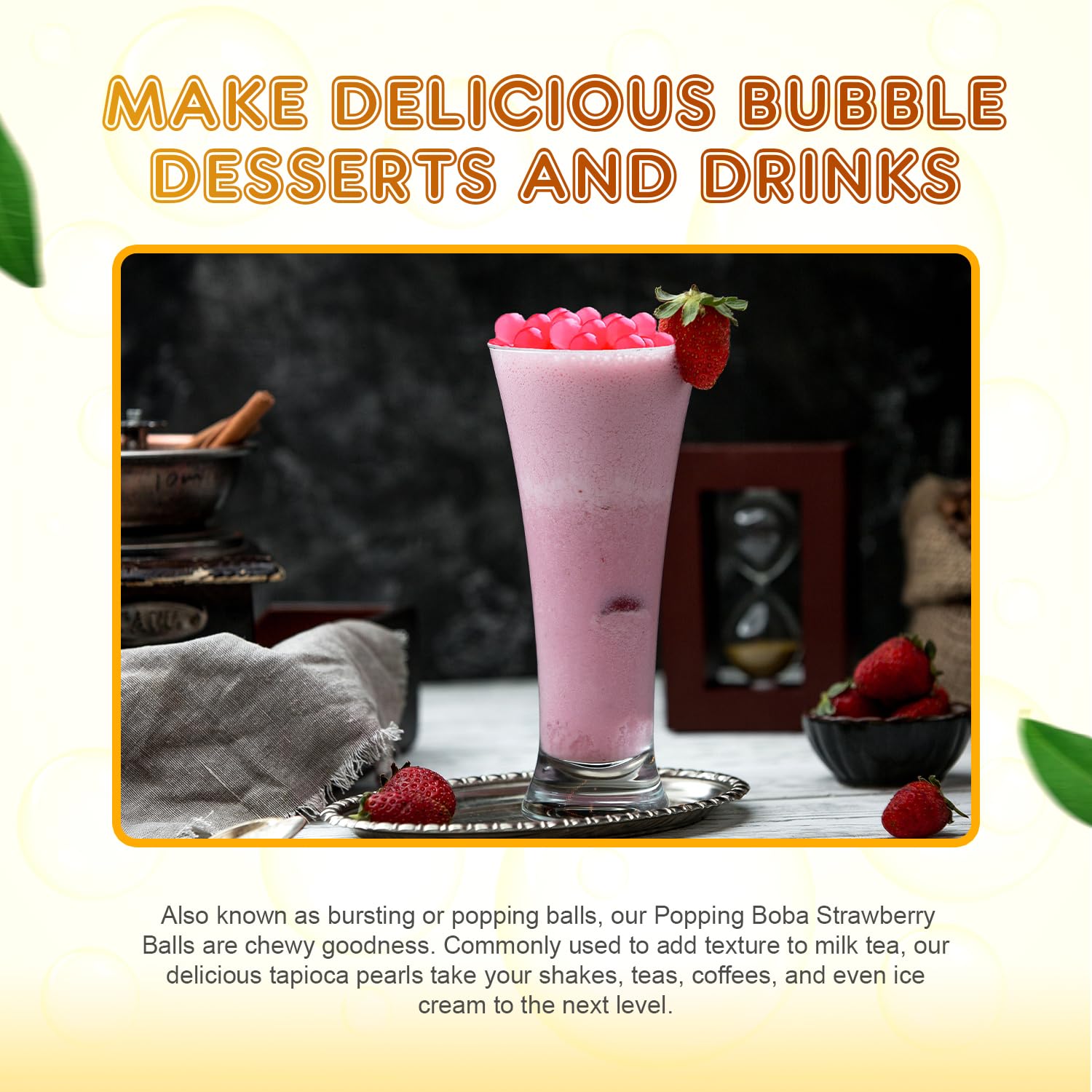 Fanale Vegan Non-GMO label on strawberry popping pearls.
