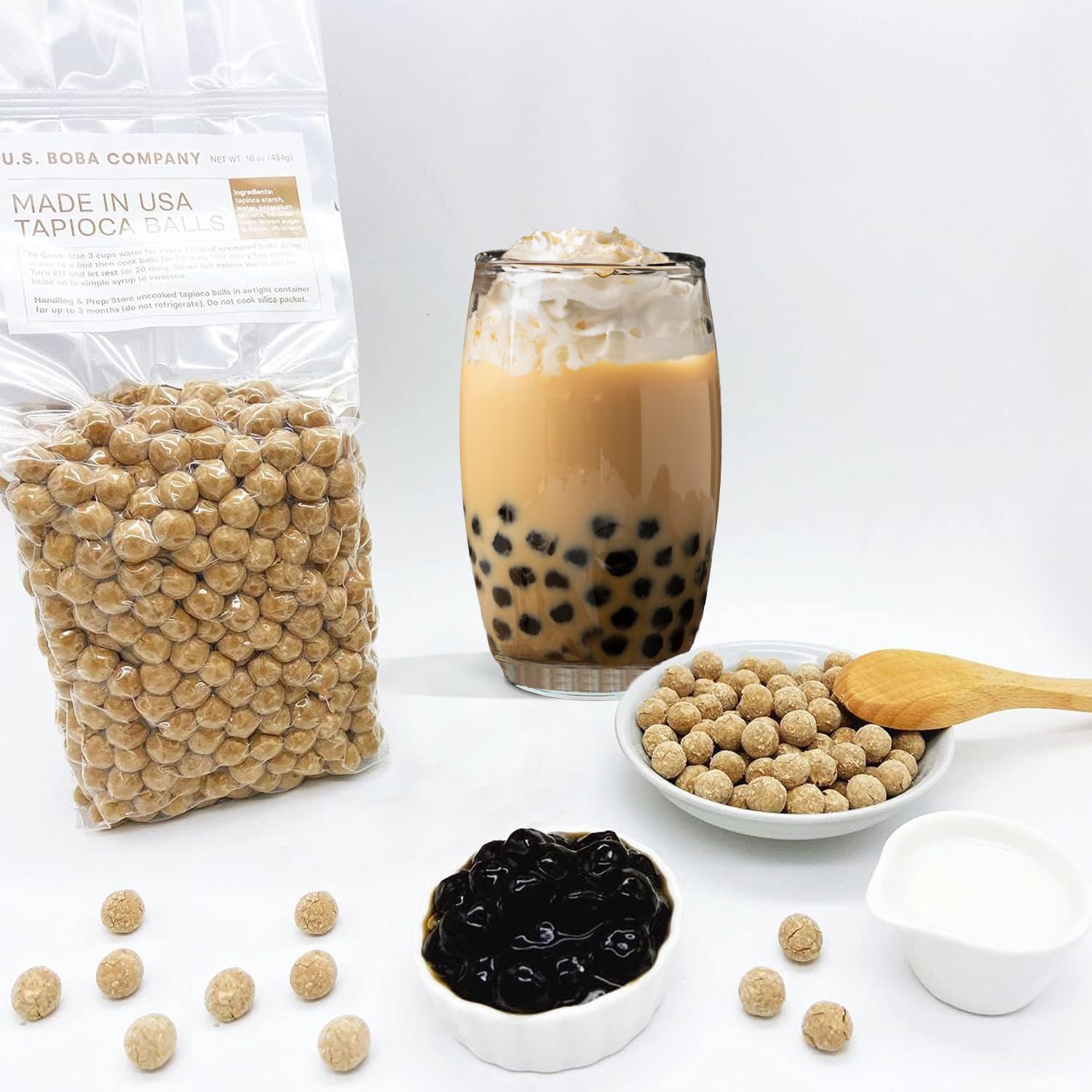 Fanale US Boba Co pearls pack shot showing premium, ready-to-cook bubbles for home bubble tea.