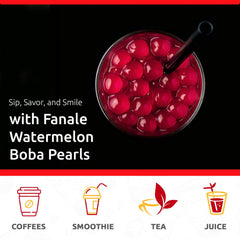 Fanale Watermelon Popping Boba Pearls chewy outer skin and juicy center.