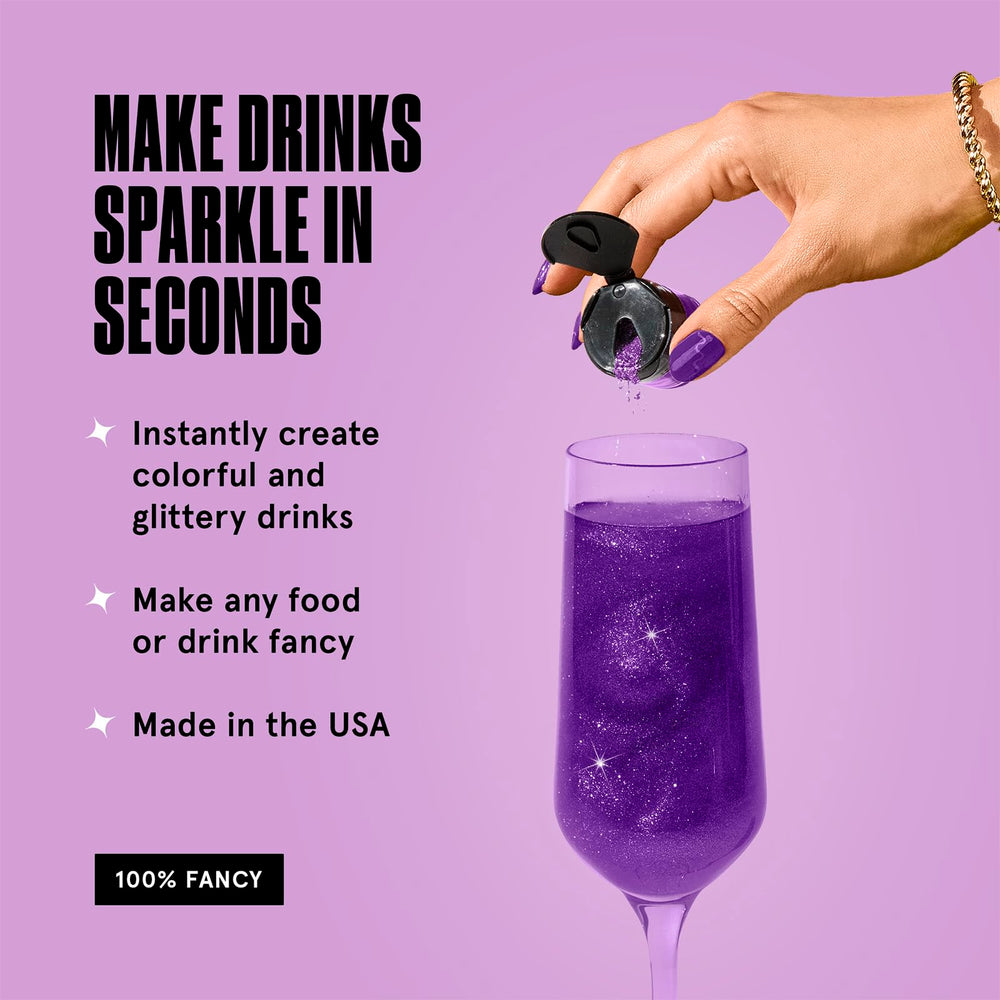 Fancy Sprinkles Easter Amethyst Glitter in cocktails creates sparkling effects