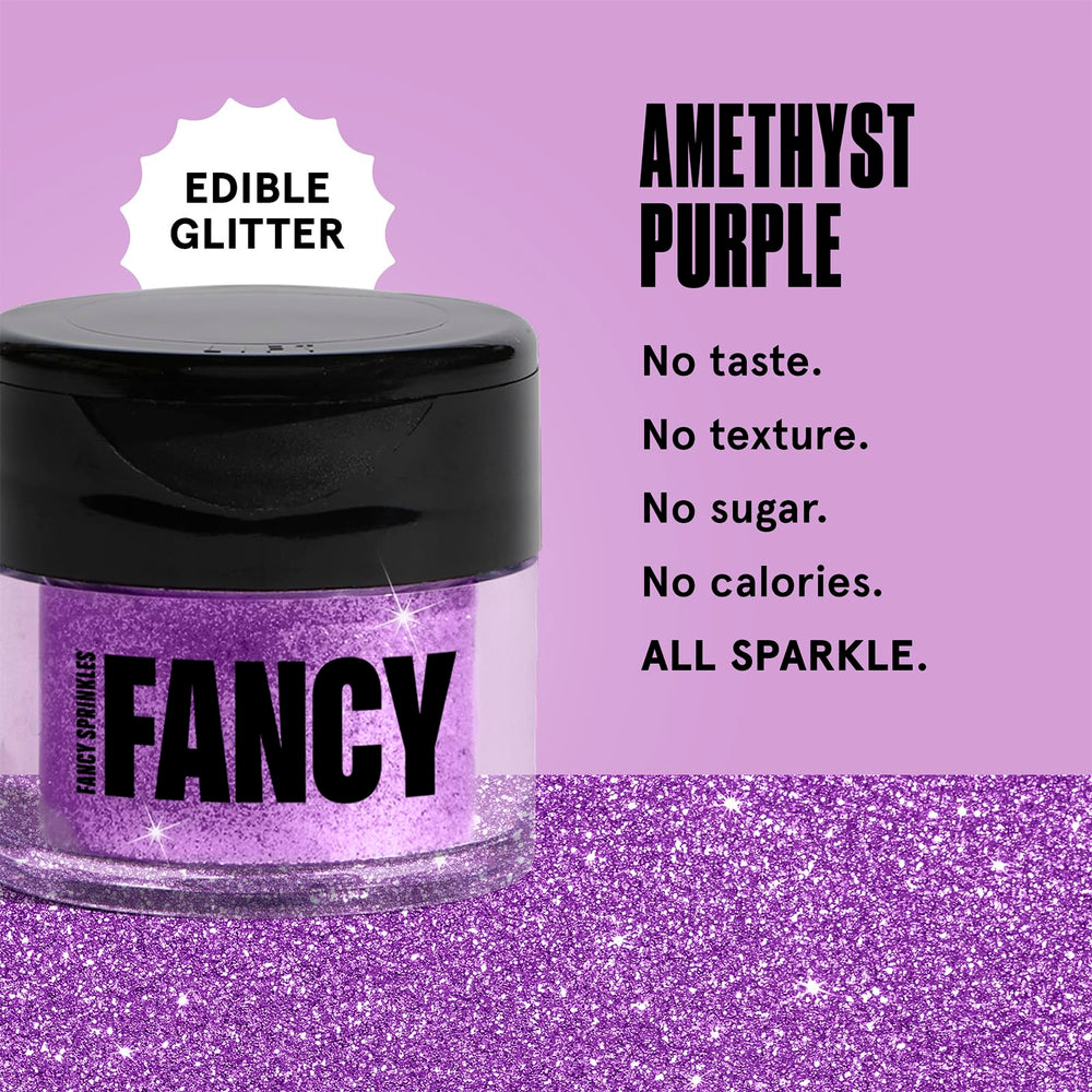 Fancy Sprinkles Easter Amethyst Glitter in a glass adds subtle shimmer
