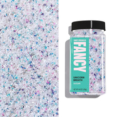 Fancy Sprinkles Unicorn Breath pearlescent white sugar for shimmering cookies and cupcakes.