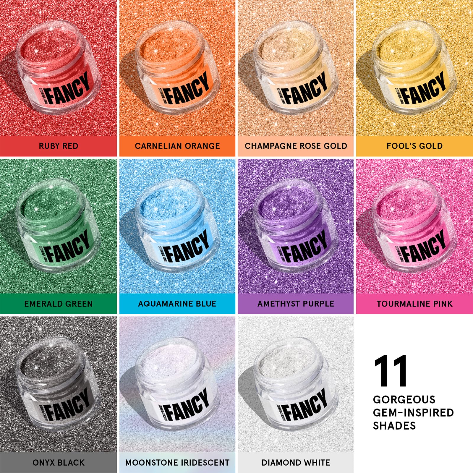 Fancy Sprinkles Ruby Red glitter for frosting adds a sleek shine.