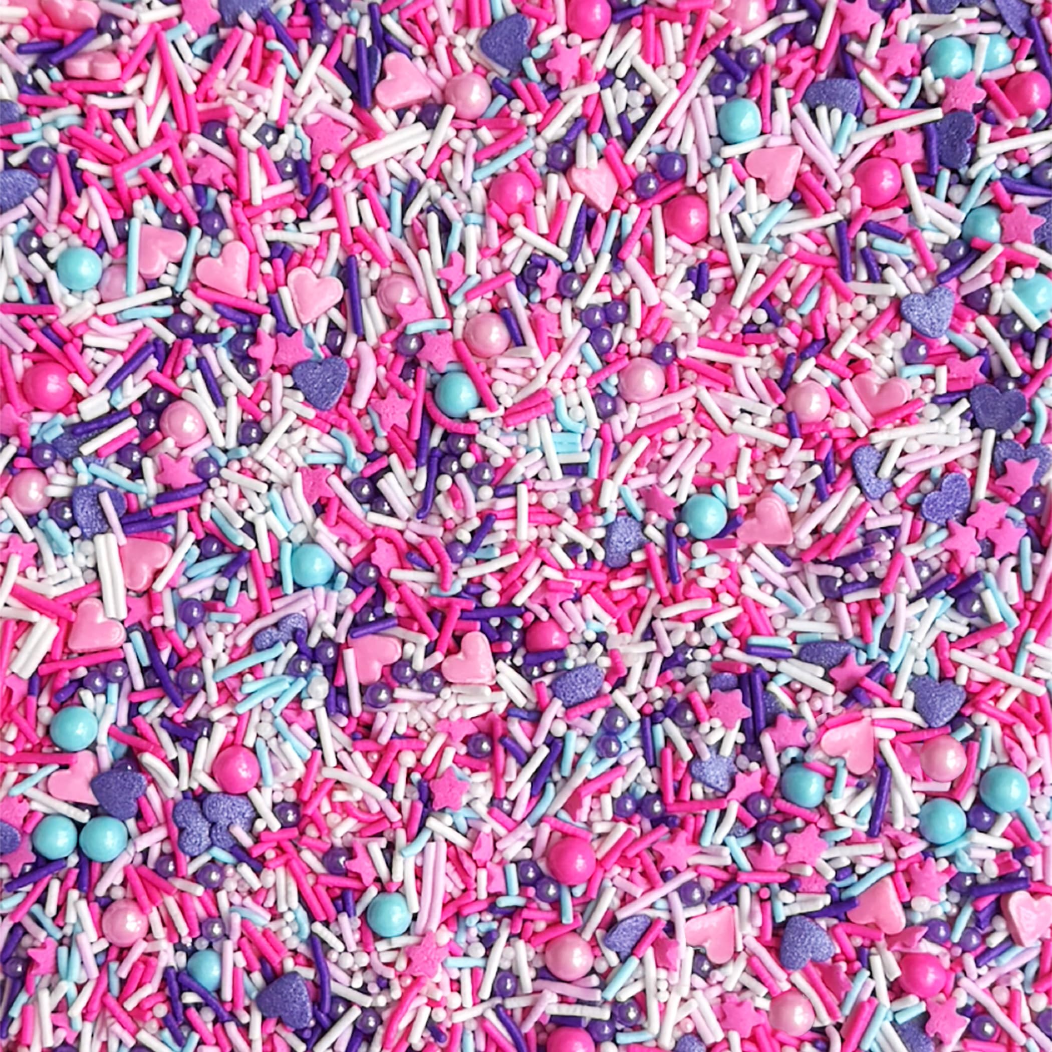 Fancy Sprinkles Slumber Party pink candy hearts brighten desserts with playful charm