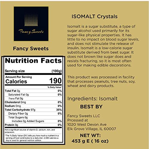Fancy Sweets LLC isomalt crystals used in creative sugar art projects.