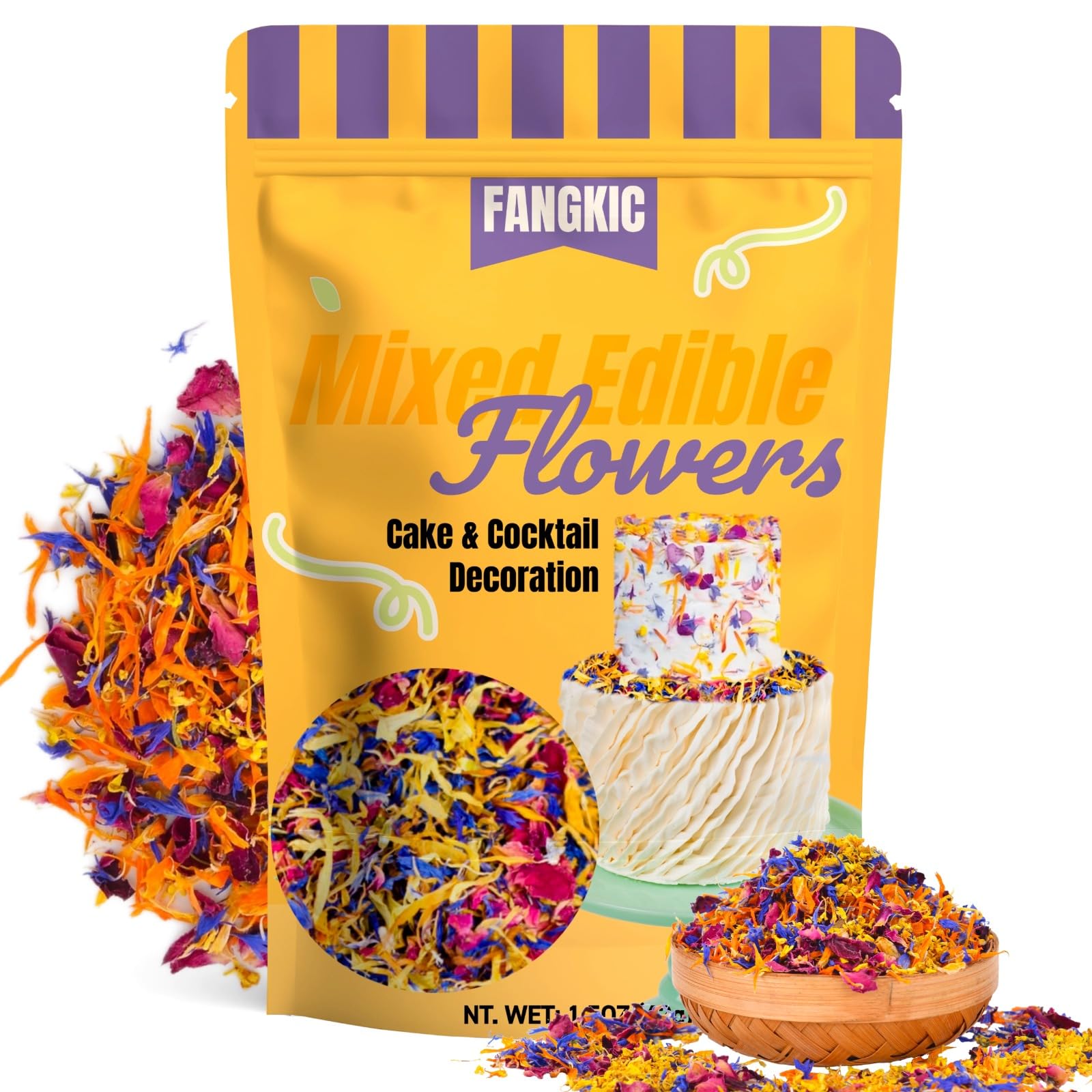 Fangkic rose petals closeup for elegant cake decoration and aromatic garnishes.