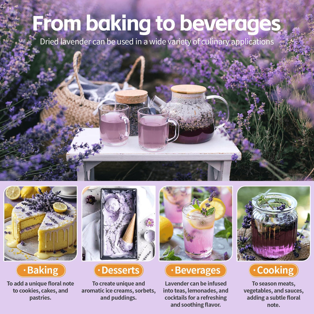 Fangkic lavender tea infusion ready, enhancing drinks with floral notes.