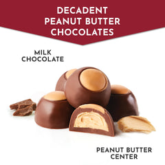 11-ounce Fannie May gift box opens to a glossy chocolate assortment.