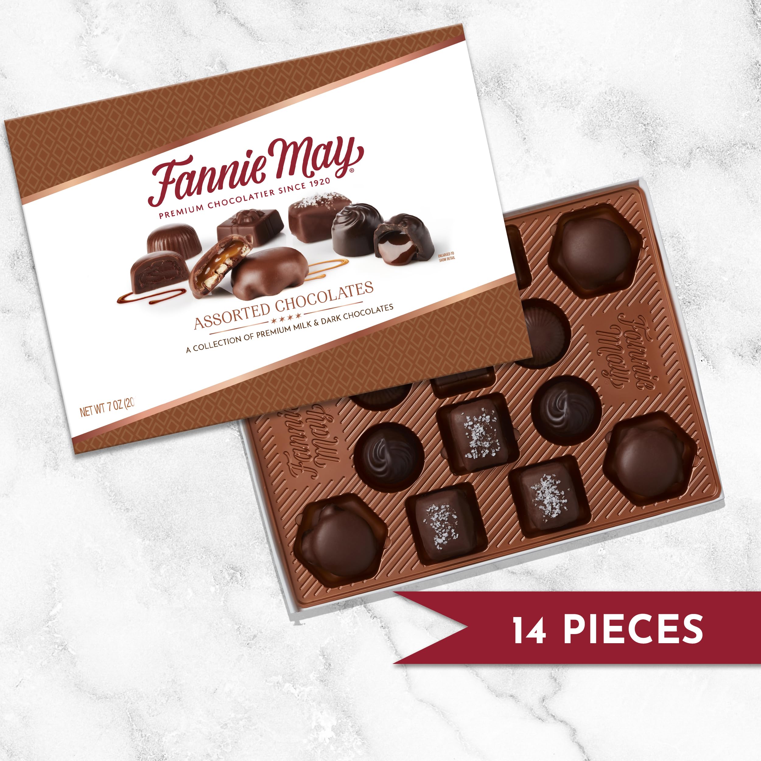 Fannie May Milk Chocolate Assortment – Gift Box ready for celebrations or thoughtful gifts.