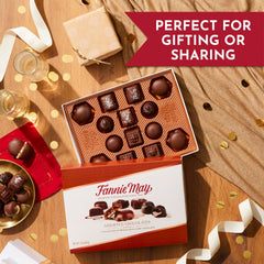 Fannie May Milk Chocolate Assortment – Sea Salt Caramels offer balanced sweetness for indulgence.