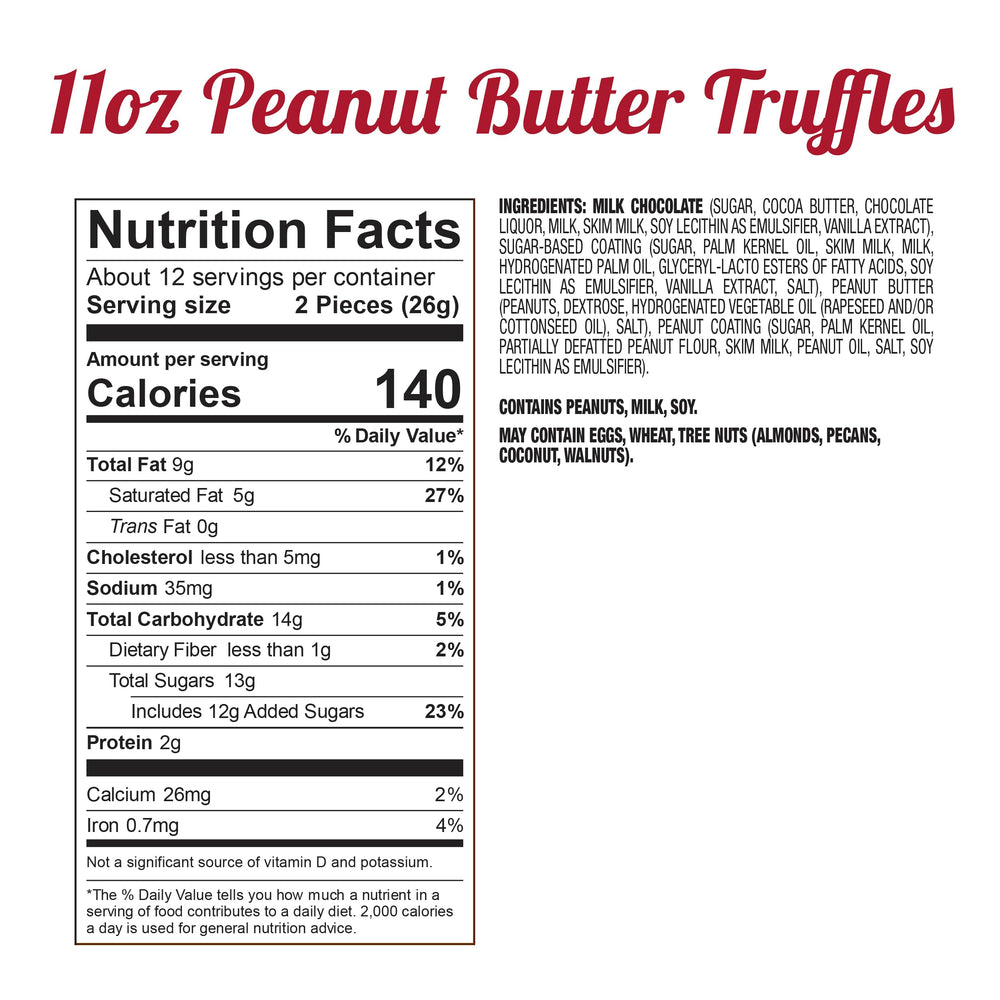 Fannie May milk chocolate truffles reveal creamy peanut butter center, luxurious everyday treat.